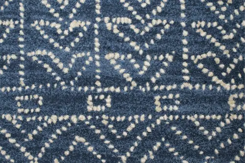 Ephraim Geometric Blue Wool 8 Foot Runner Rug | RC Willey