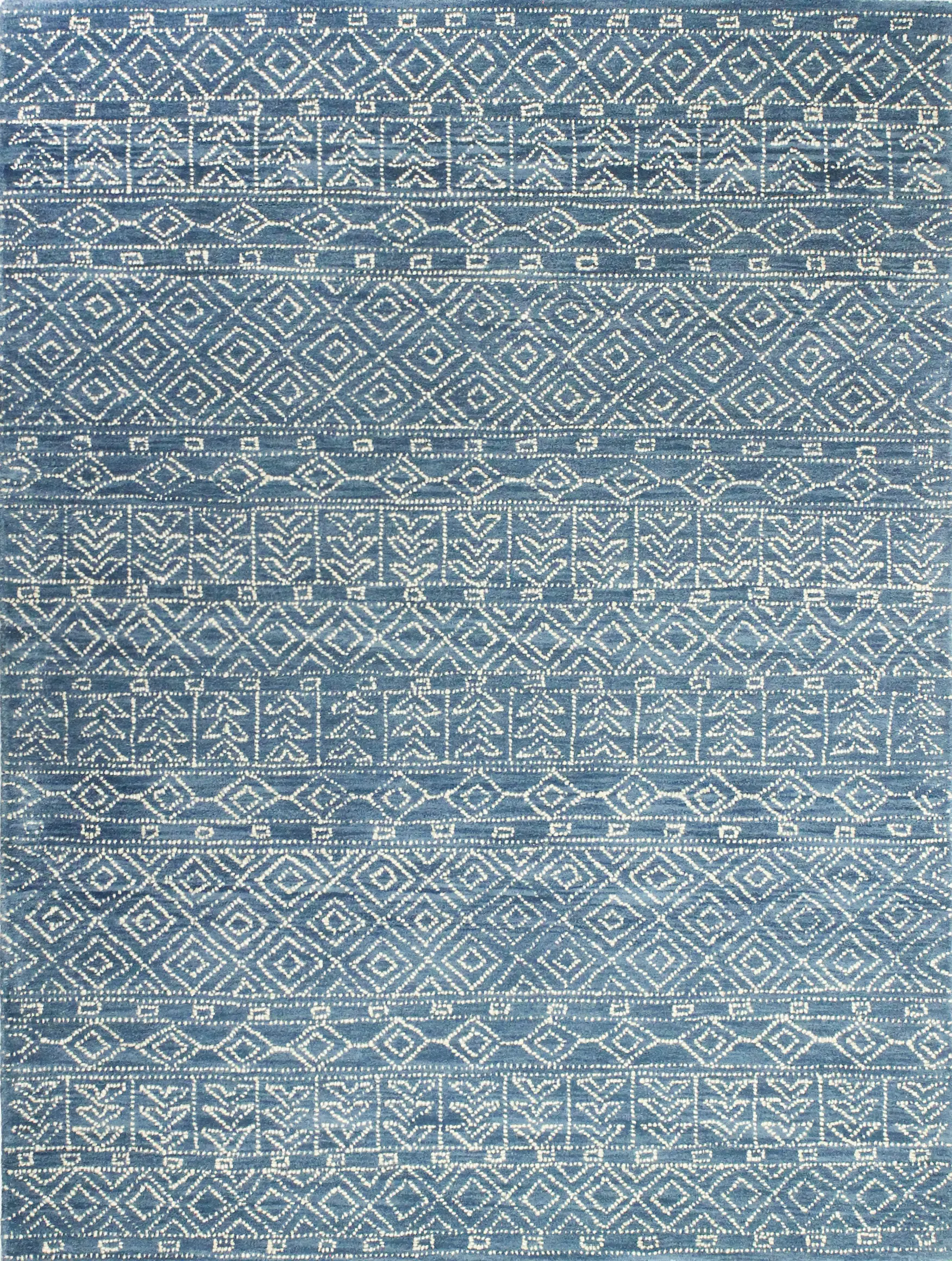 Photos - Area Rug Bashian Brothers Ephraim Geometric Blue Wool 4 x 6  R120-AZ-4X6-CL 