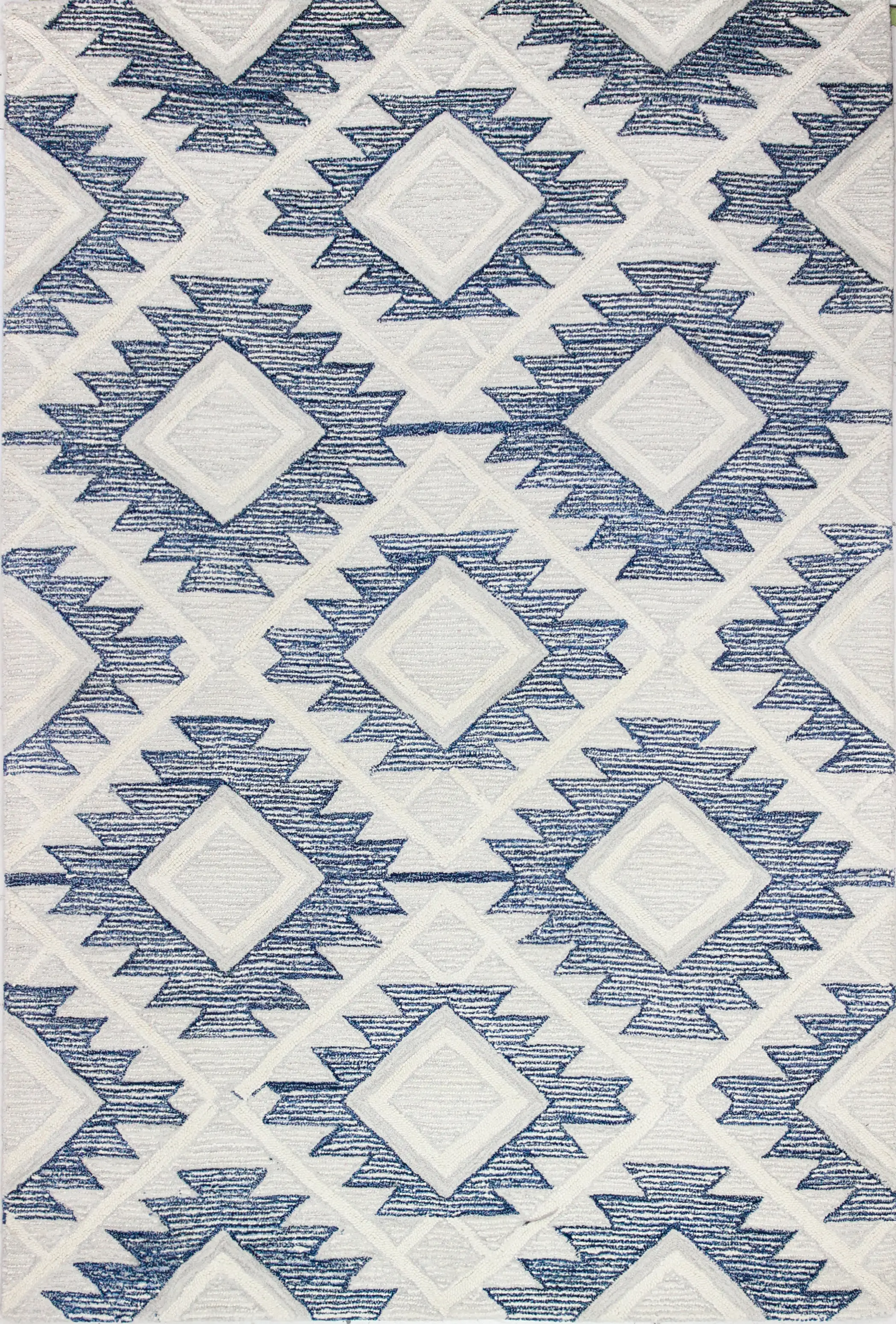 Emir Blue and Beige 8 Foot Runner Rug