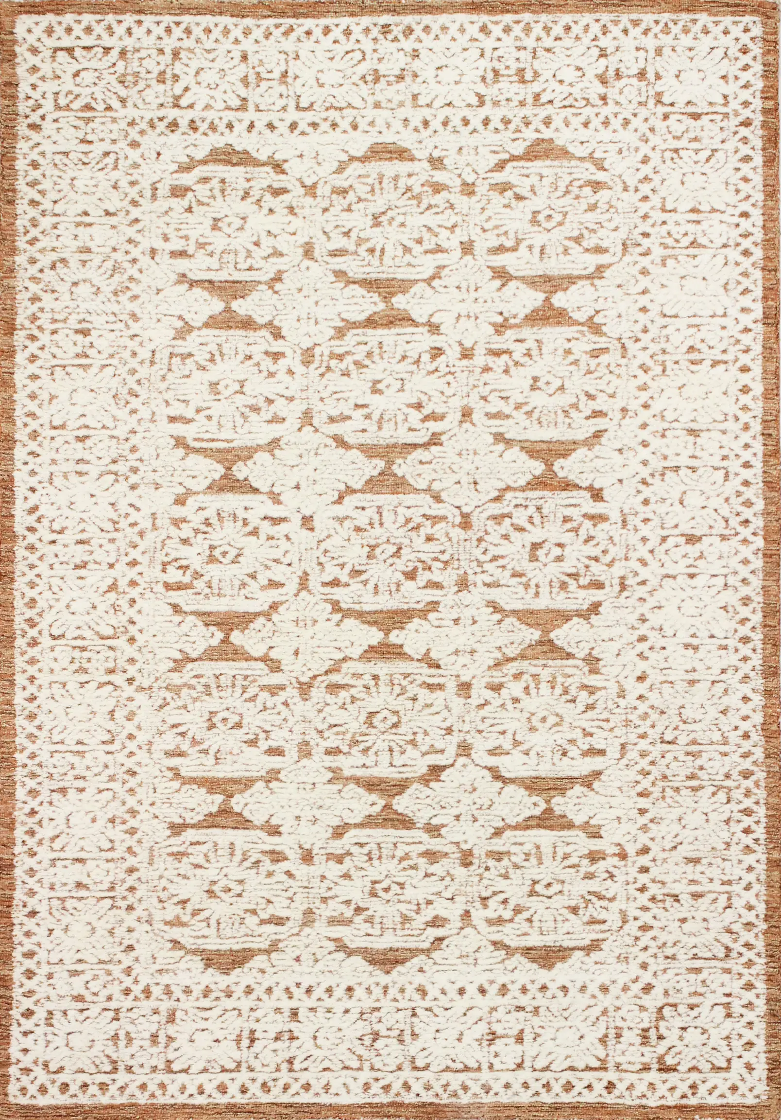 Nori Spice and White Wool 5 x 8 Area Rug