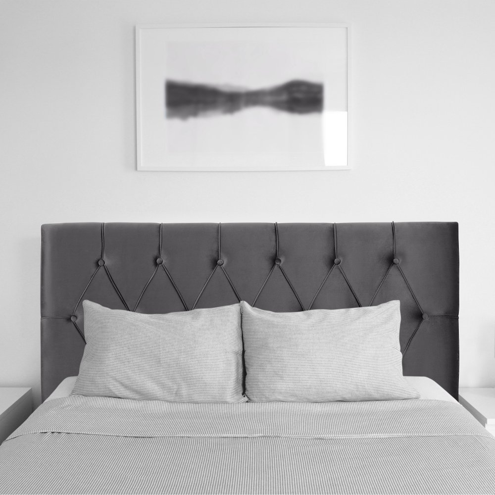 Catalina Gray Velvet Full Headboard