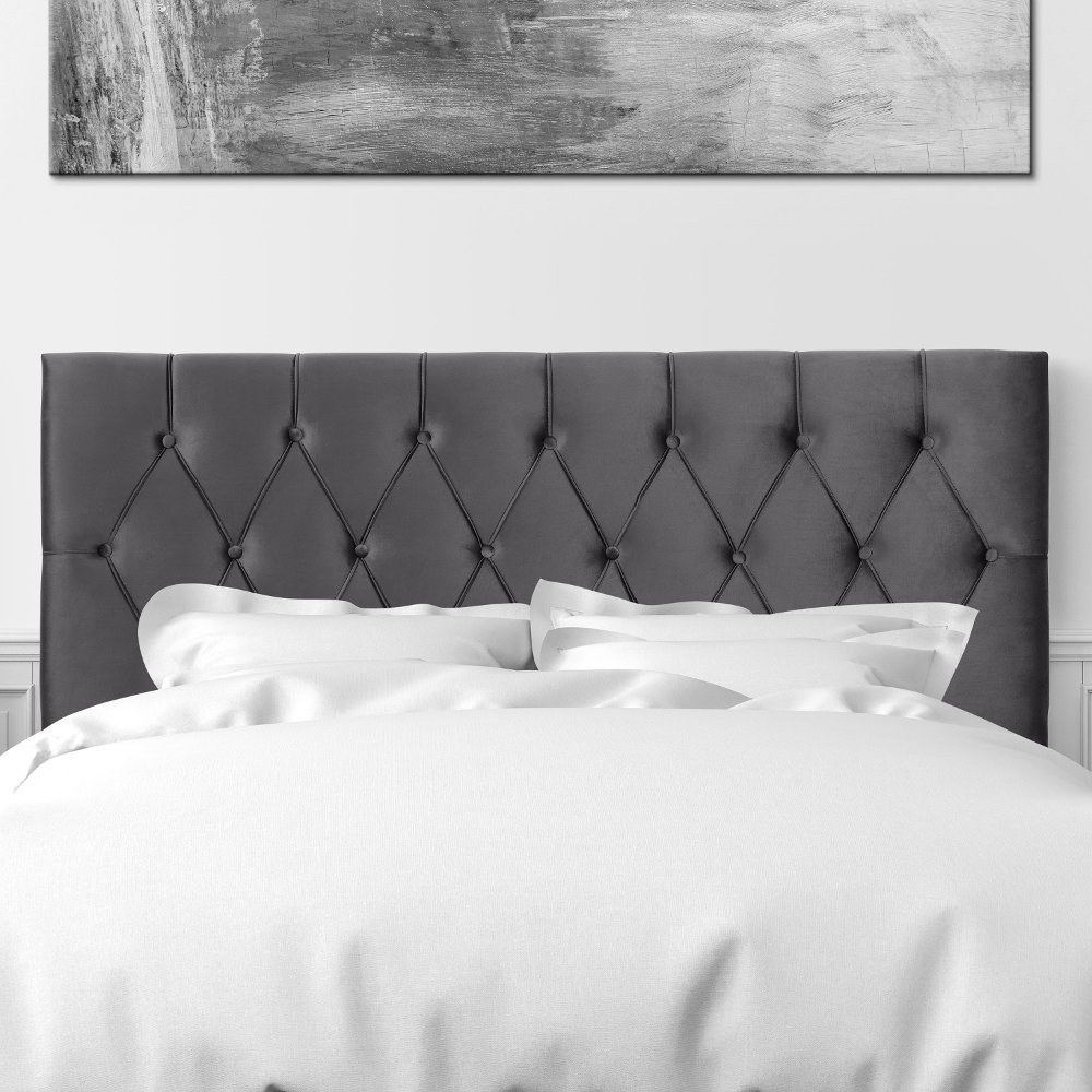 Catalina Gray Velvet Queen Headboard