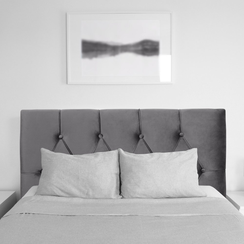 Catalina Gray Velvet Twin Headboard