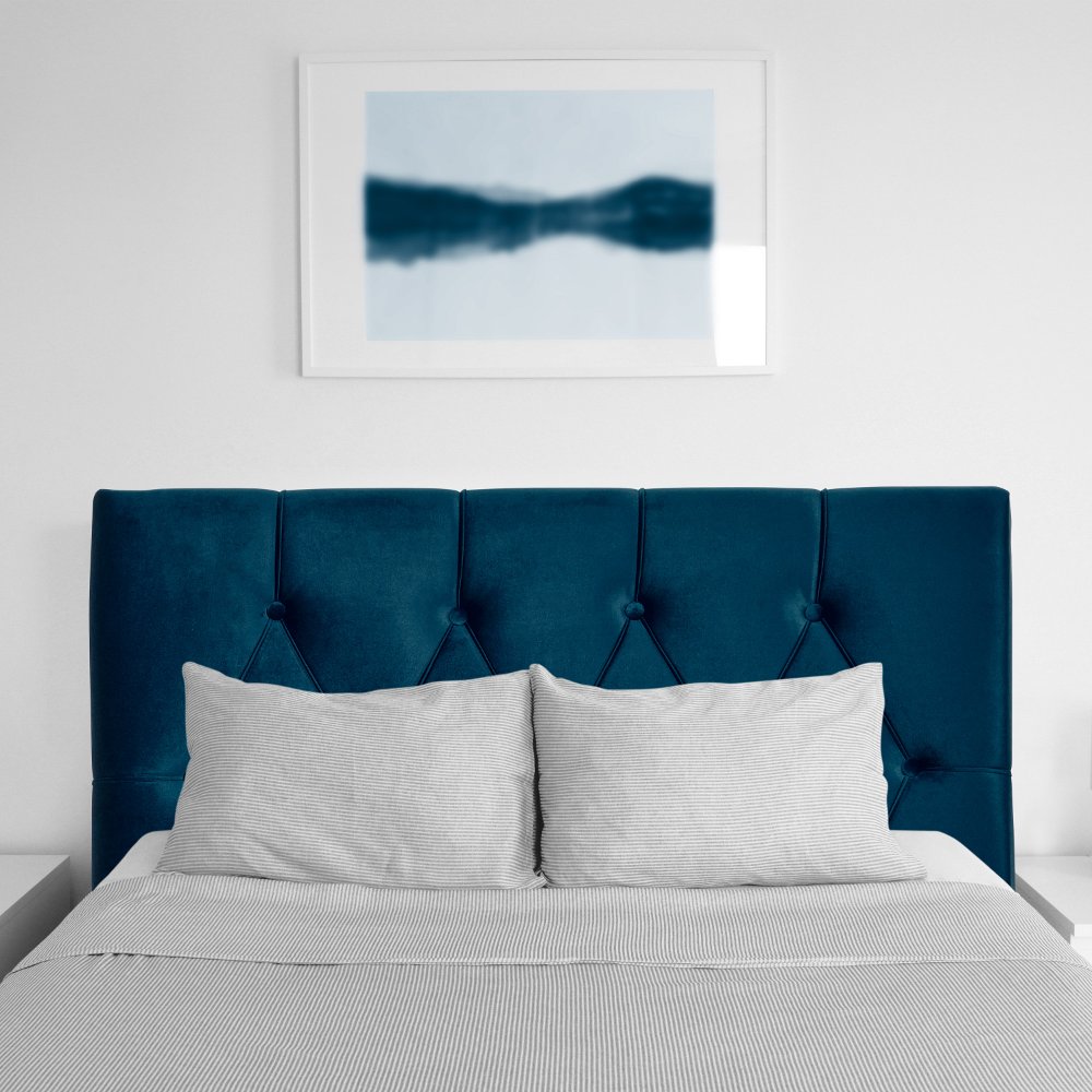 Catalina Navy Velvet Twin Headboard