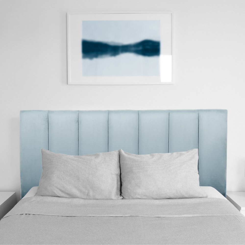 Helena Light Blue Velvet Full Headboard