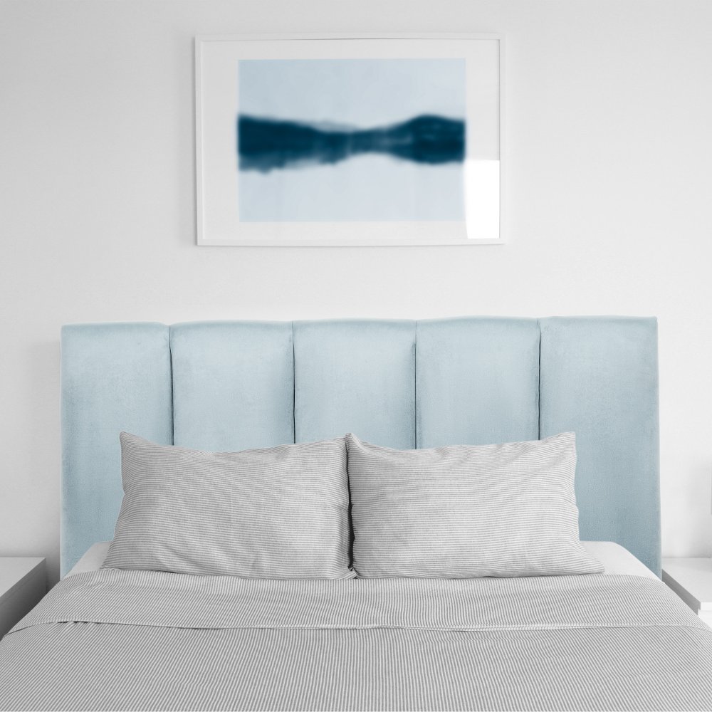 Helena Light Blue Velvet Twin Headboard