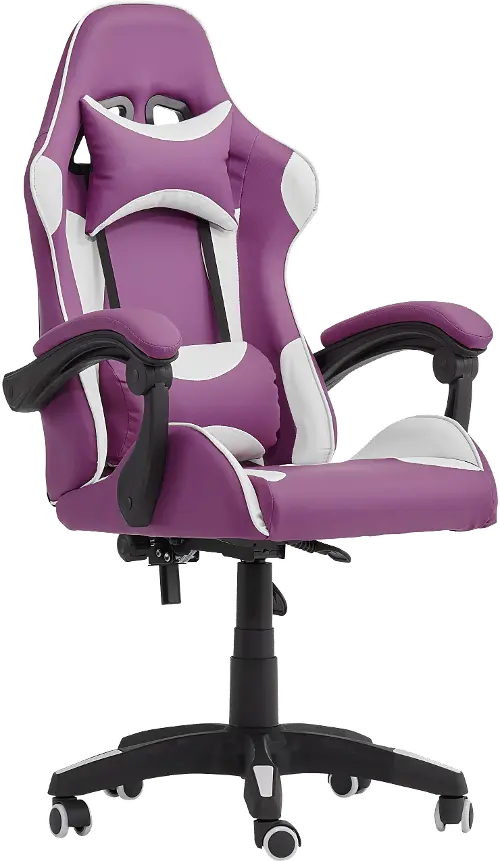 CorLiving Ravagers Gaming Chair in Purple and White RC Willey