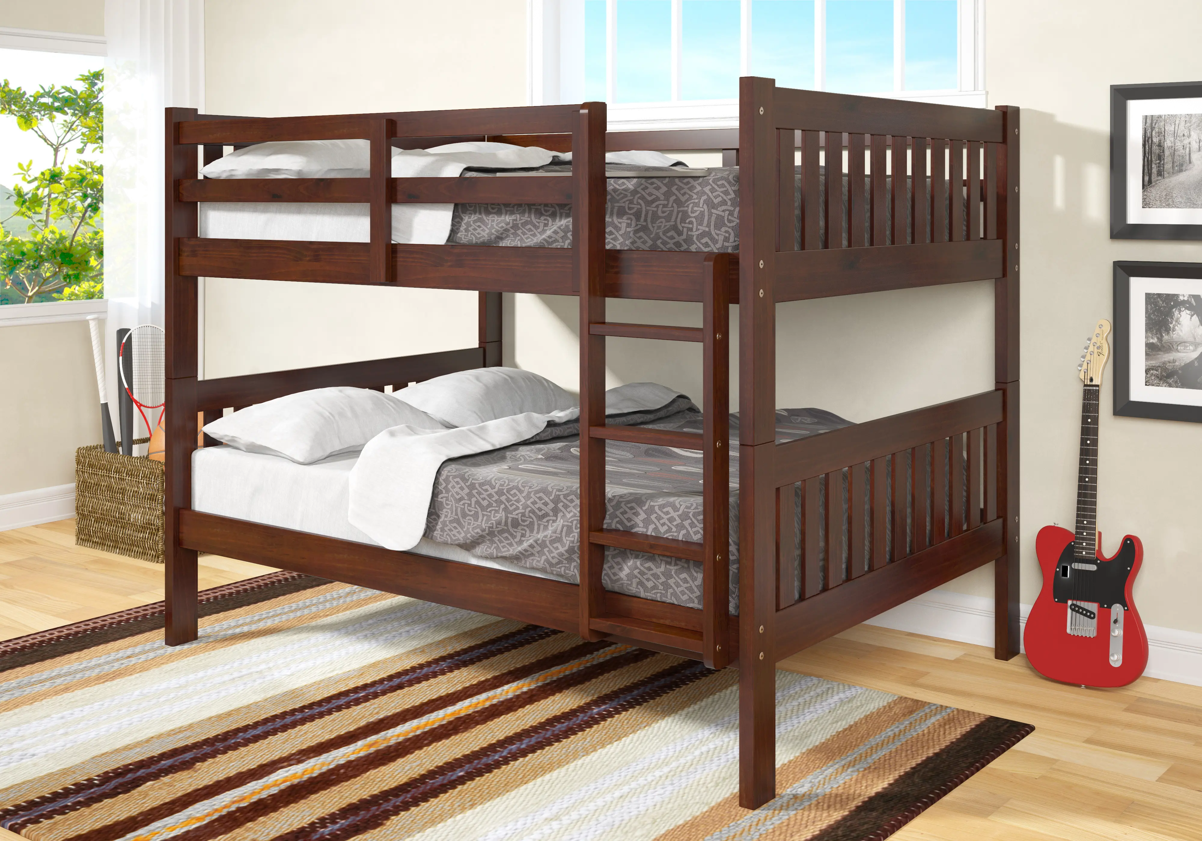 Mission Cappuccino Full-over-Full Bunk Bed