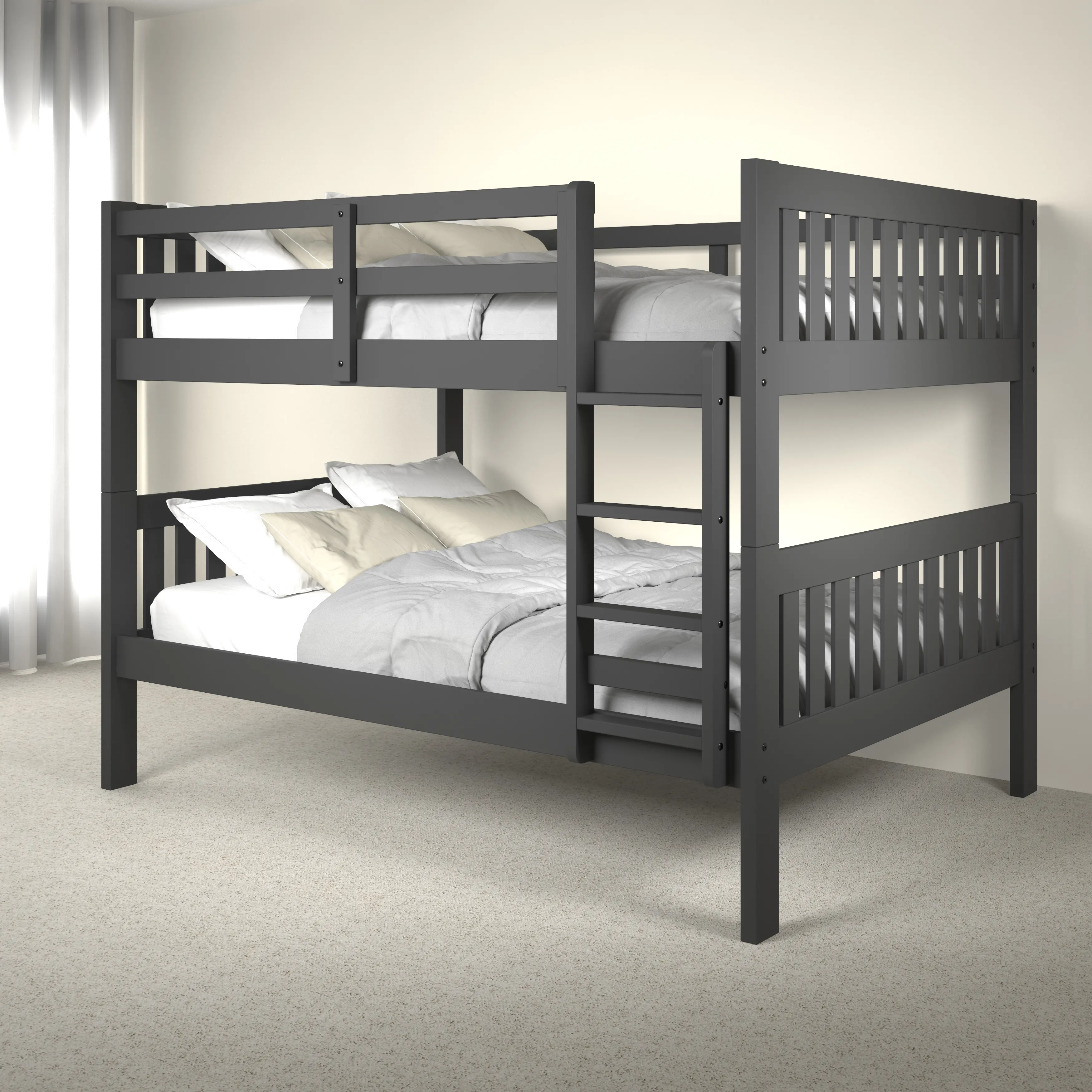 Mission Gray Full-over-Full Bunk Bed