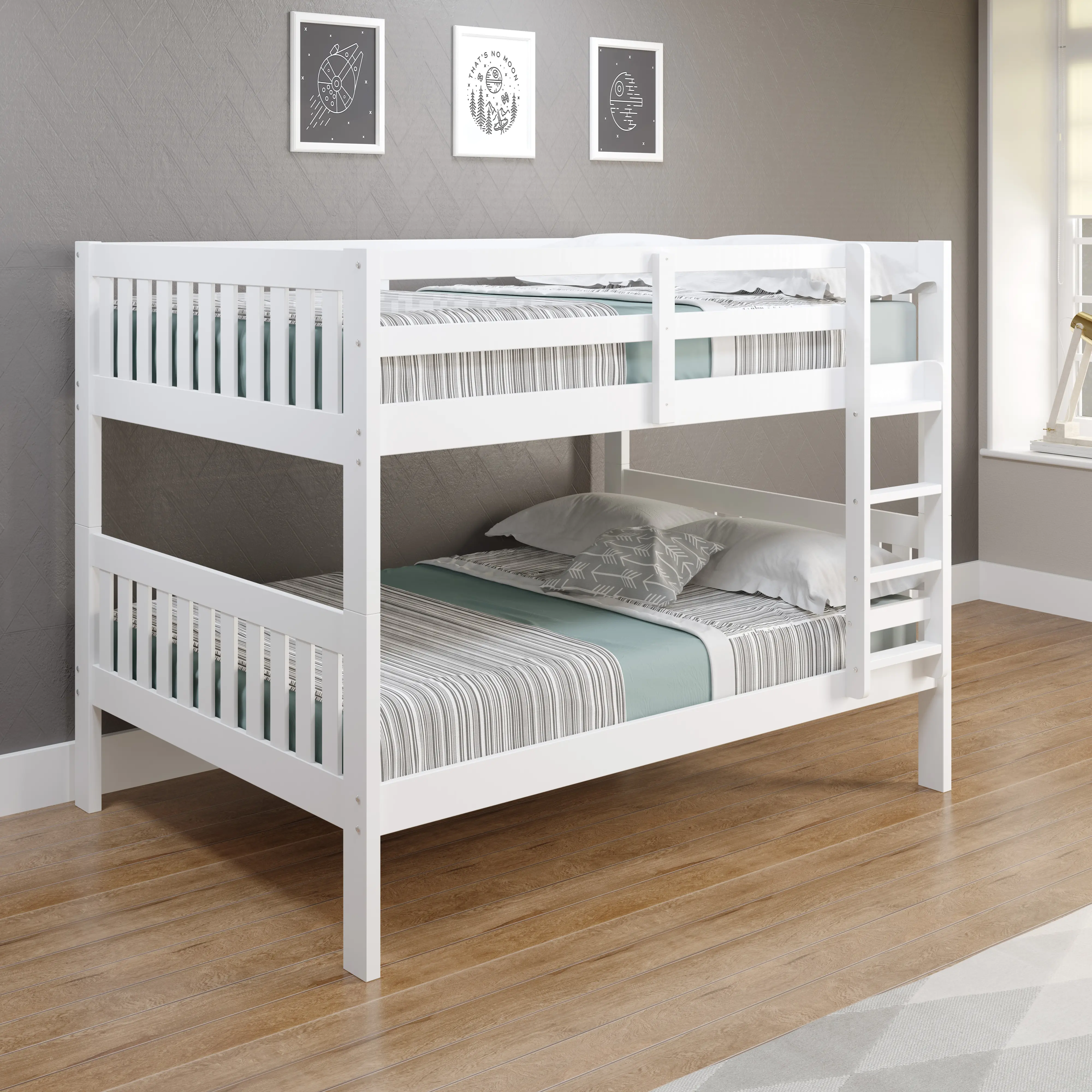 1015-3FFW Mission White Full-over-Full Bunk Bed sku 1015-3FFW
