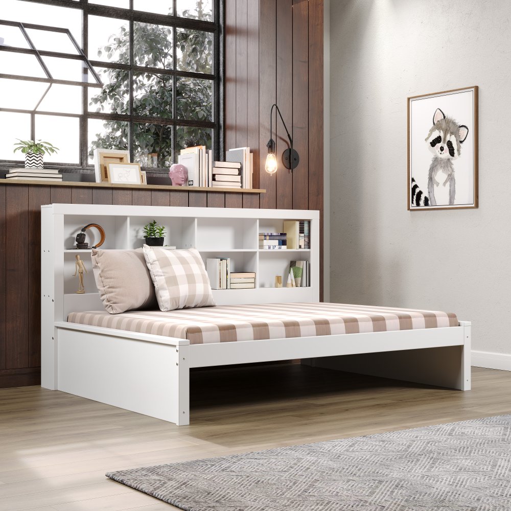 White Full Bookcase Daybed