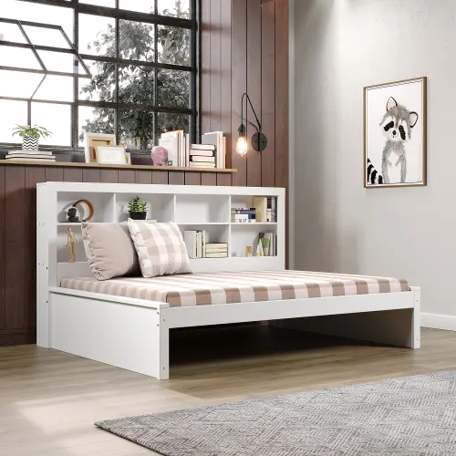 Full size daybed with shelves discount