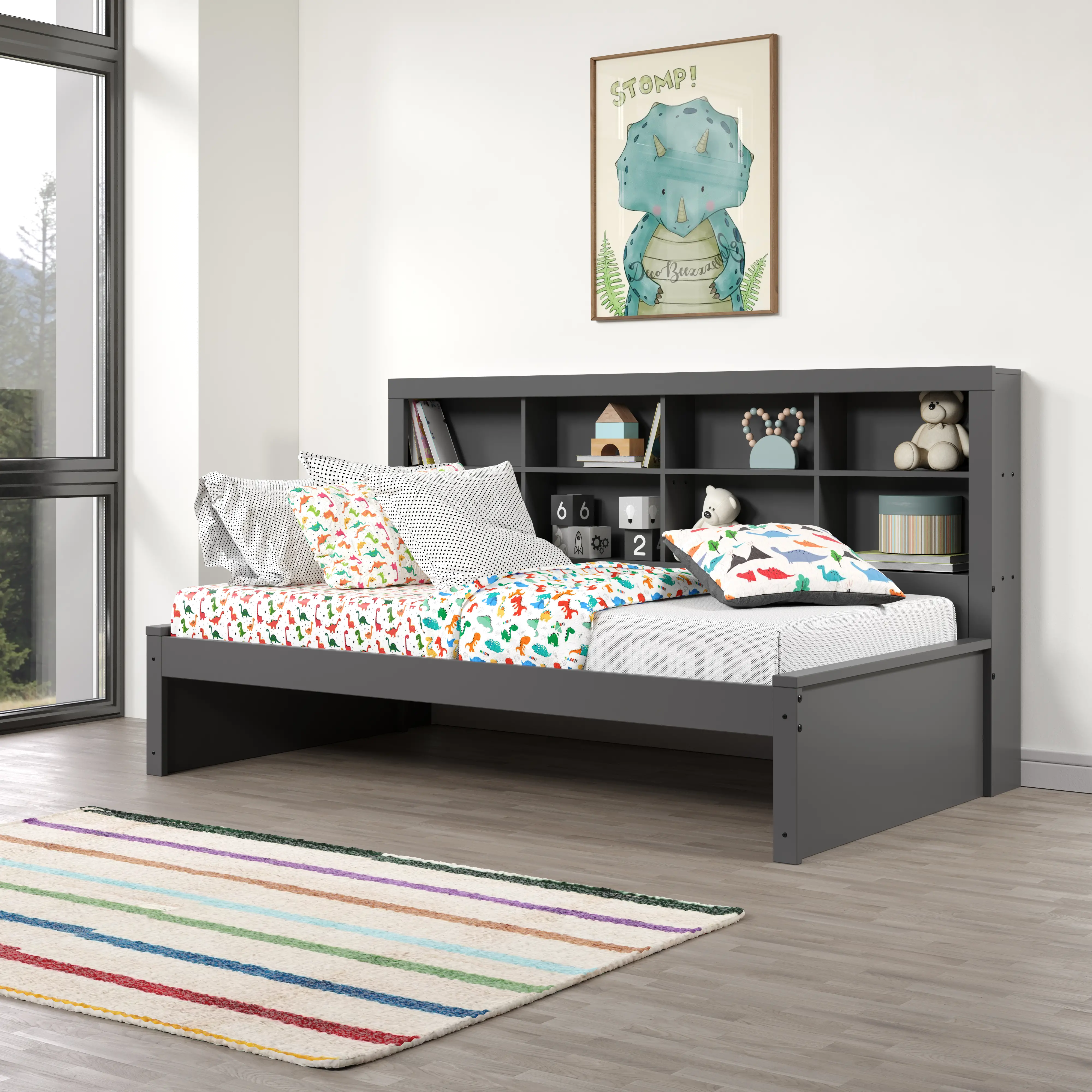 Gray Twin Bookcase Daybed