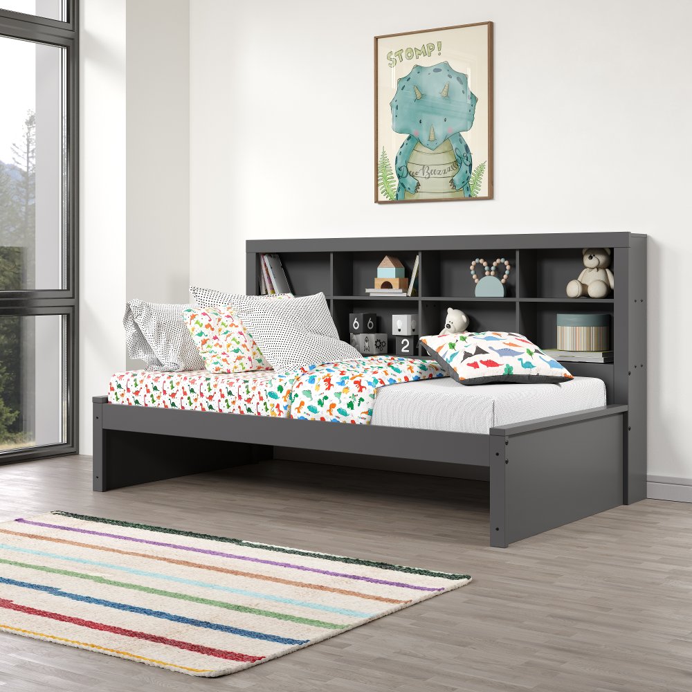 Gray Twin Bookcase Daybed