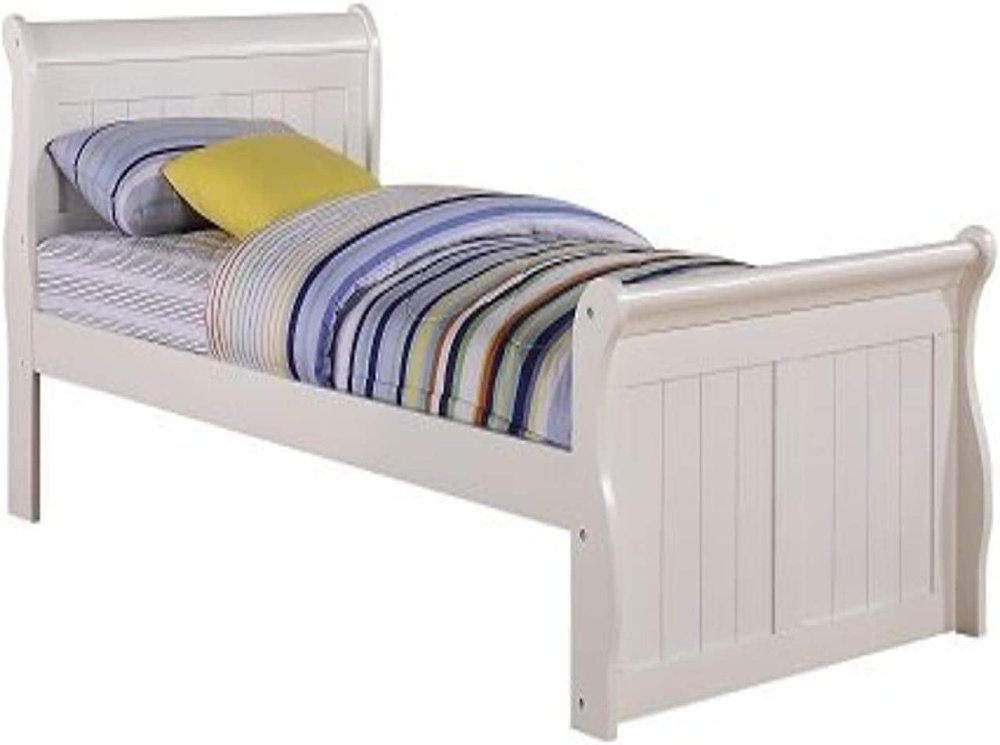 Mission White Twin Sleigh Bed