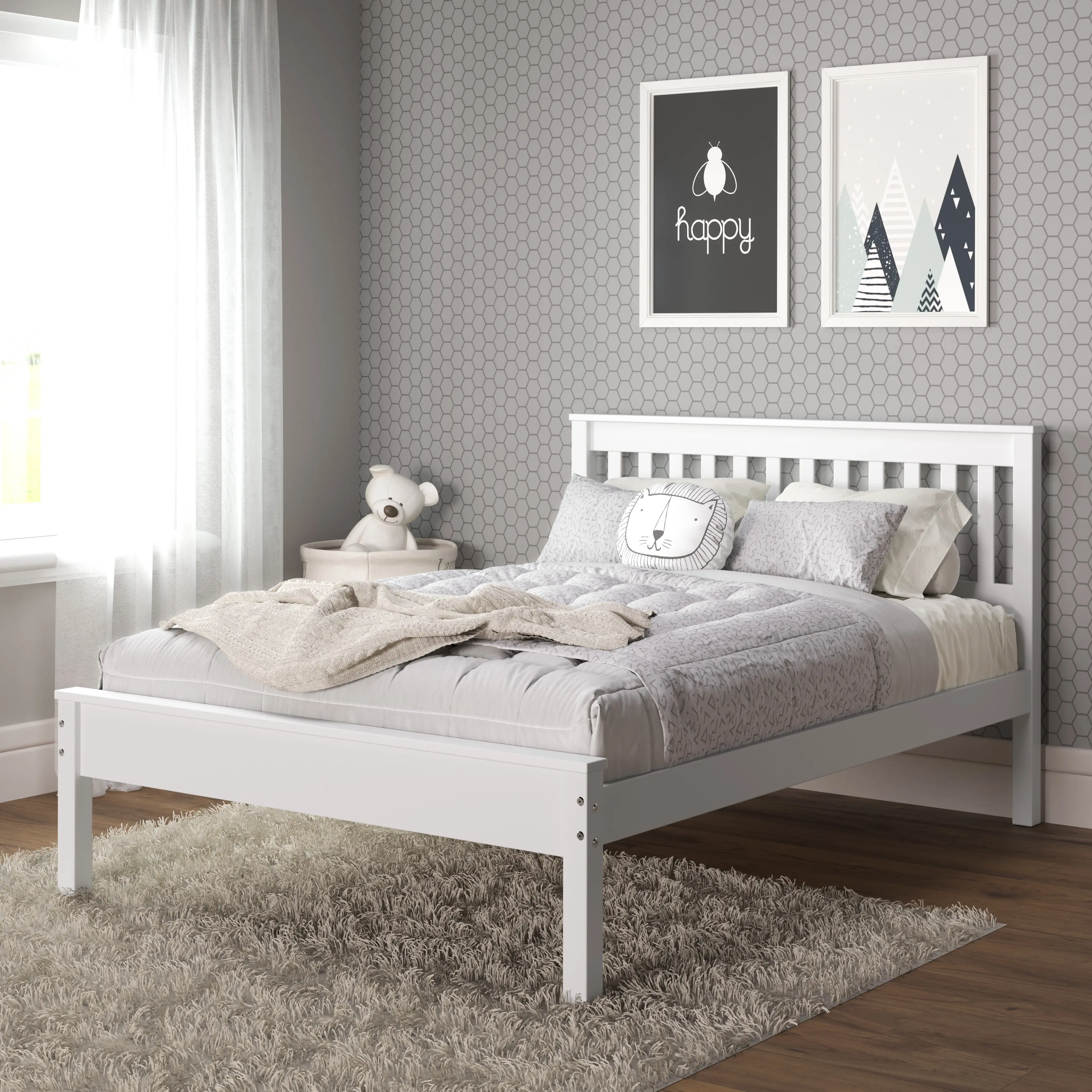 Photos - Bed Donco Trading Contempo White Full  500-FW