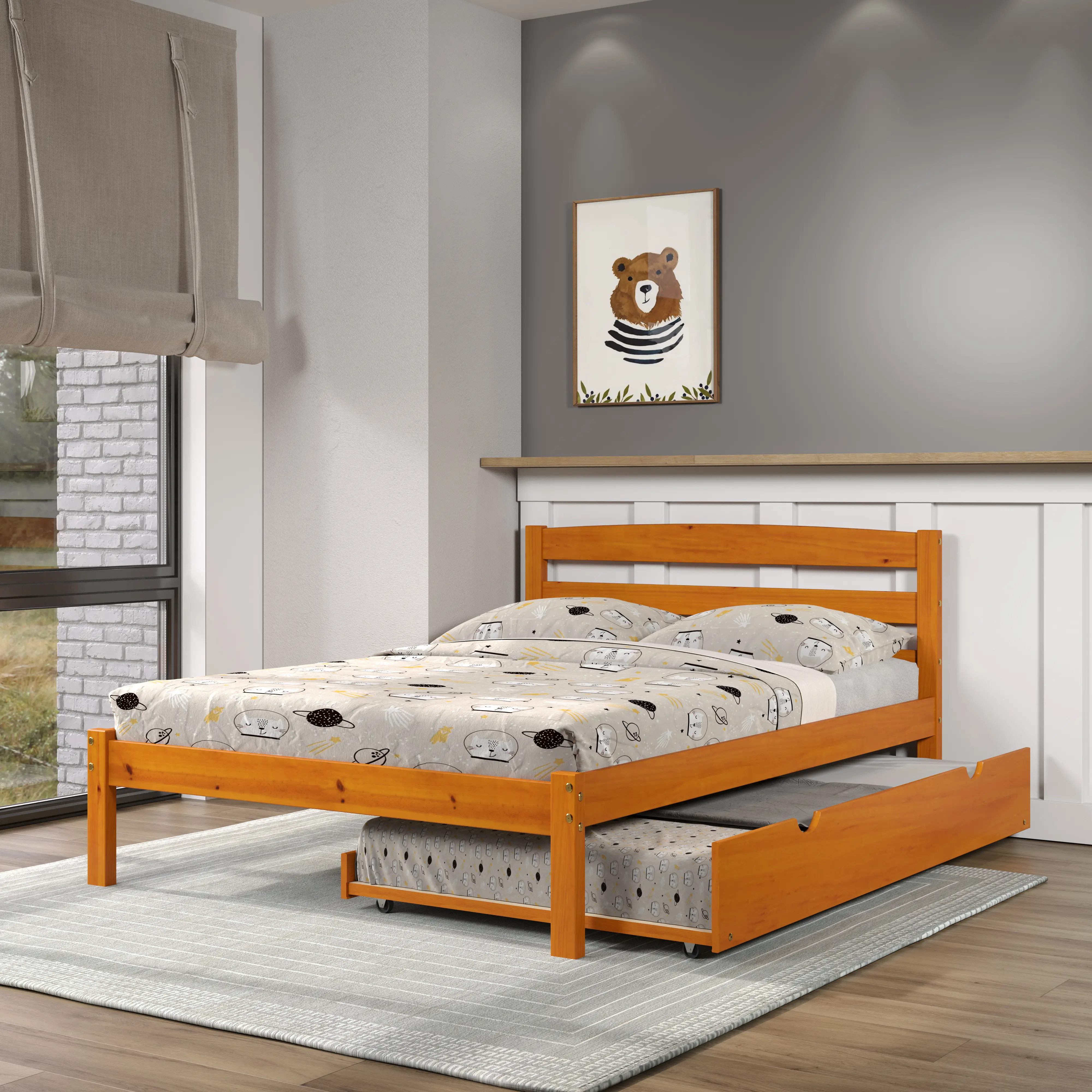 Econo Honey Full Bed with Trundle