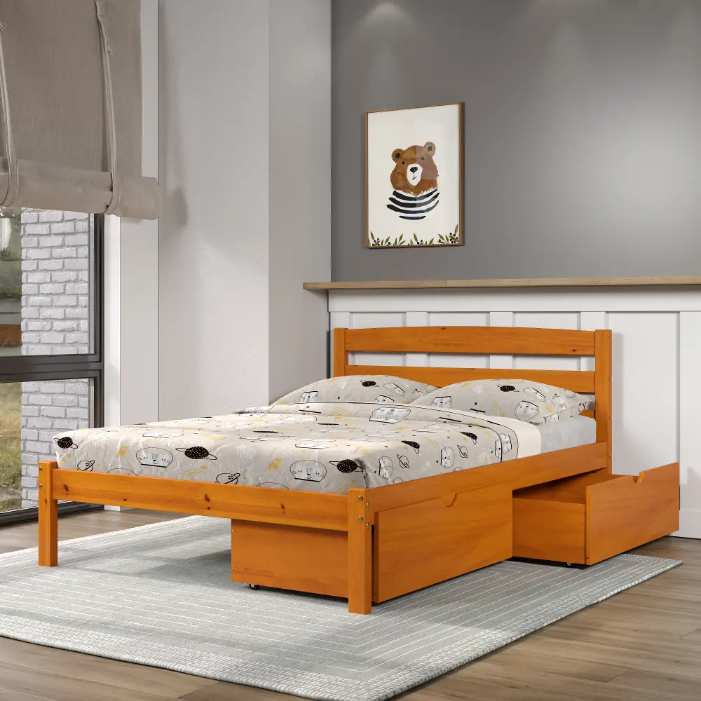 Econo Honey Full Bed with Storage Drawers-1