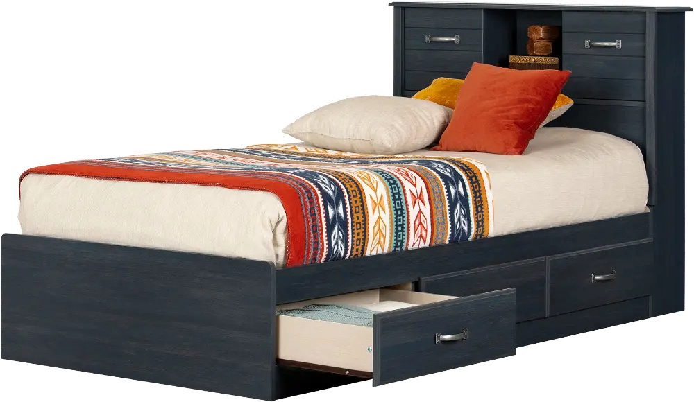 15132 Ulysses Blueberry Twin Bed and Headboard Set-1
