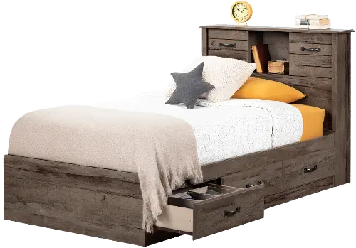 Ulysses Brown Twin Bed and Headboard Set South Shore RC Willey