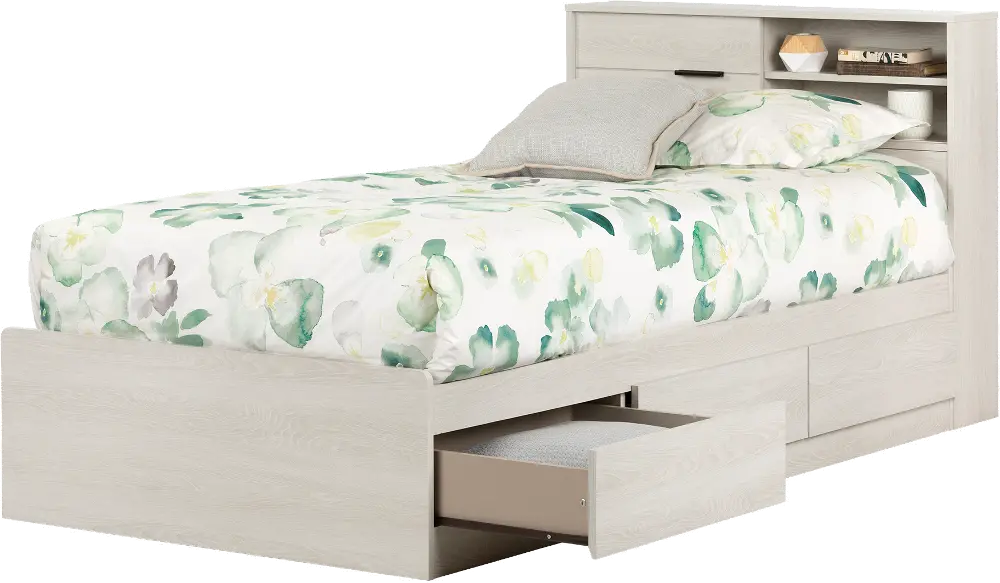 15135 Fynn Light Gray Twin Bed and Headboard Set - South Shore-1