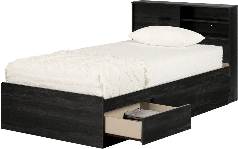 15136 Fynn Dark Gray Twin Bed and Headboard Set - South Shore-1