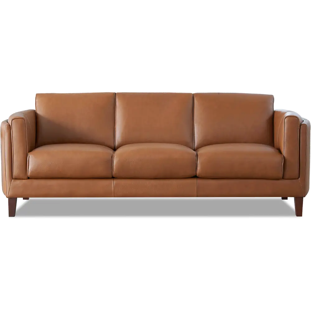 Pacer Nutmeg Top Grain Leather Sofa - Amax Leather-1
