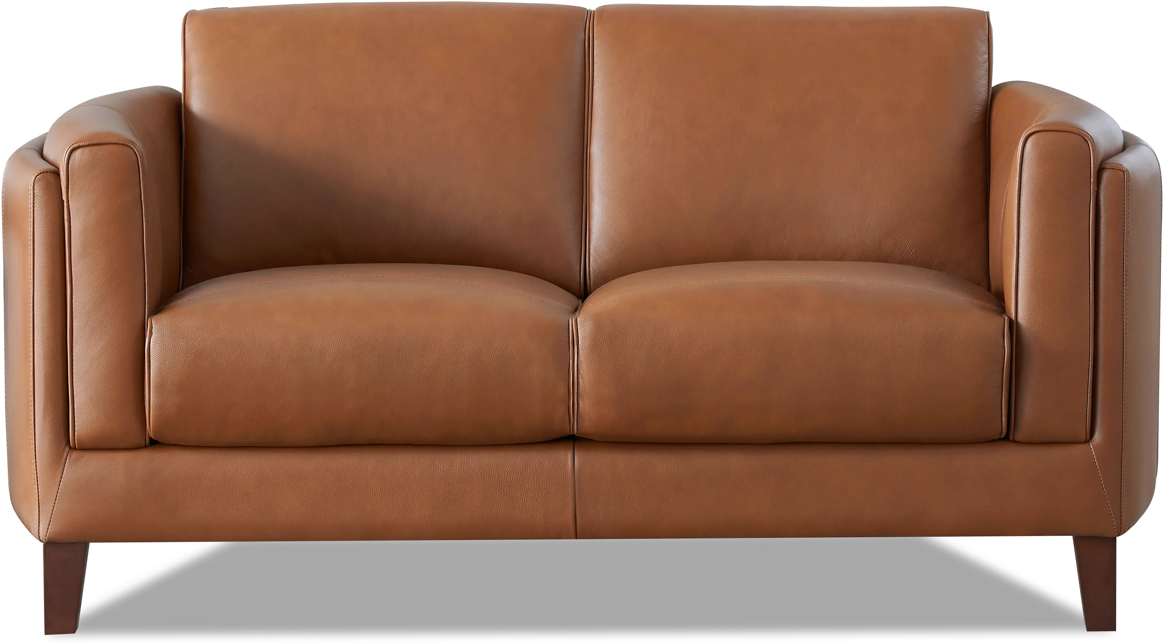 Pacer Nutmeg Top Grain Leather Loveseat - Amax Leather