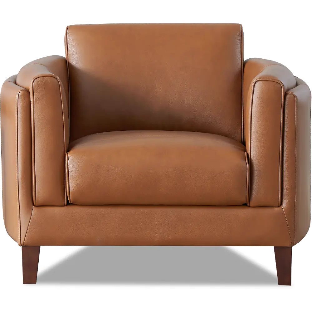 Pacer Nutmeg Top Grain Leather Chair - Amax Leather-1