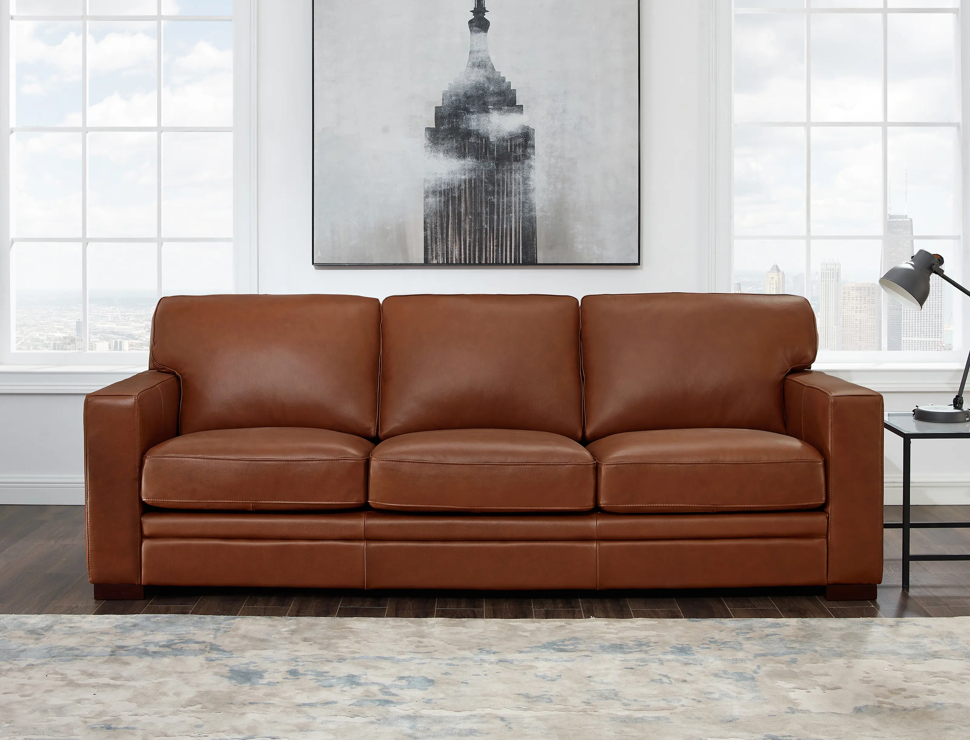 Chatsworth Brown Leather Sofa - Amax Leather