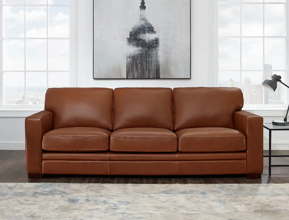 Chatsworth Brown Leather Sofa-1