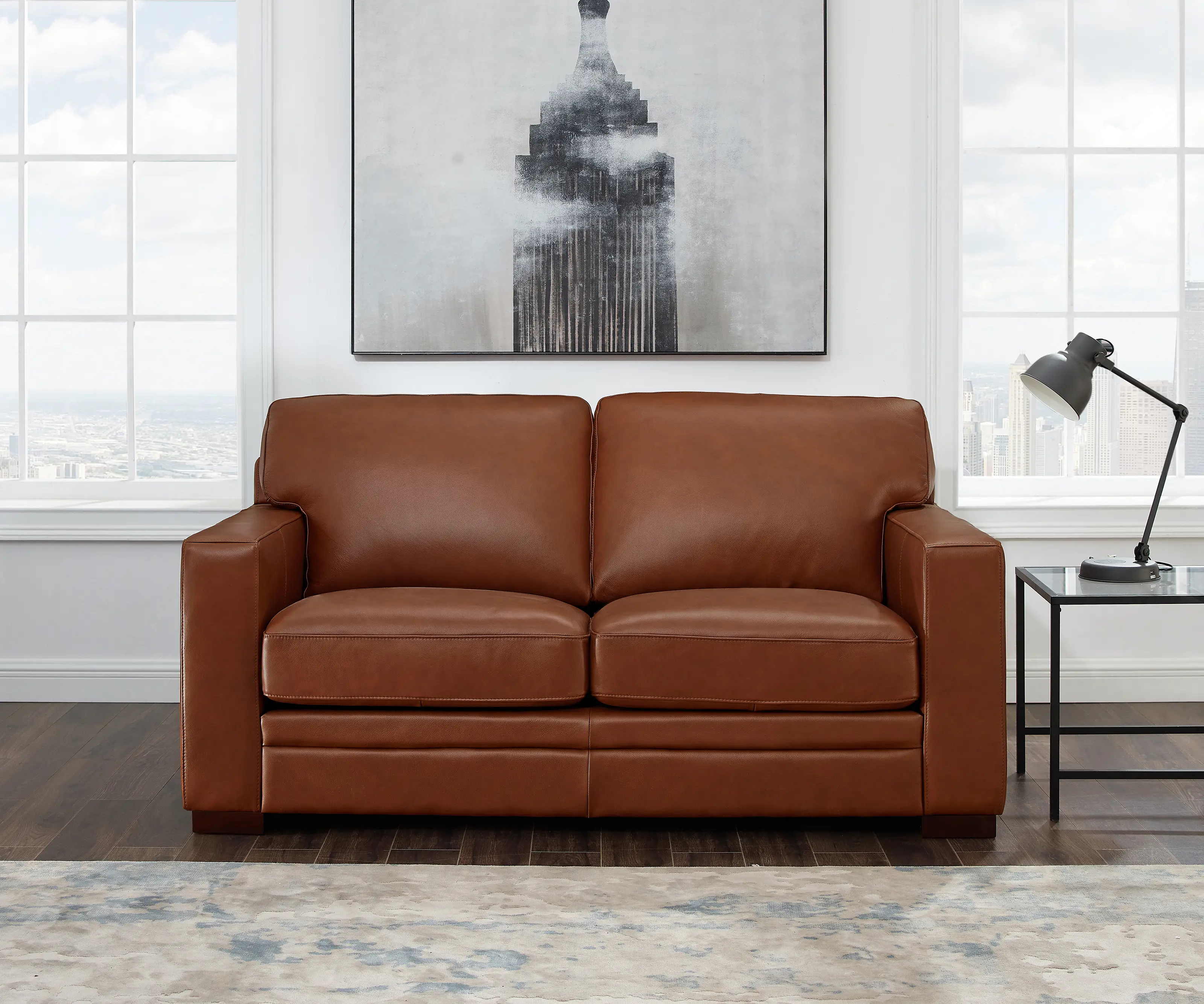 9927-20-2362 Chatsworth Brown Leather Loveseat - Amax Leather sku 9927-20-2362