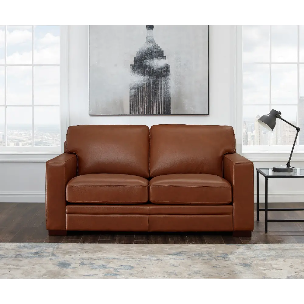 Chatsworth Brown Leather Loveseat - Amax Leather-1