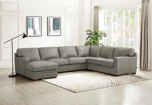 Left facing deals sectional leather