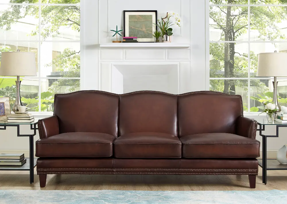 Manchester Brown Leather Sofa-1