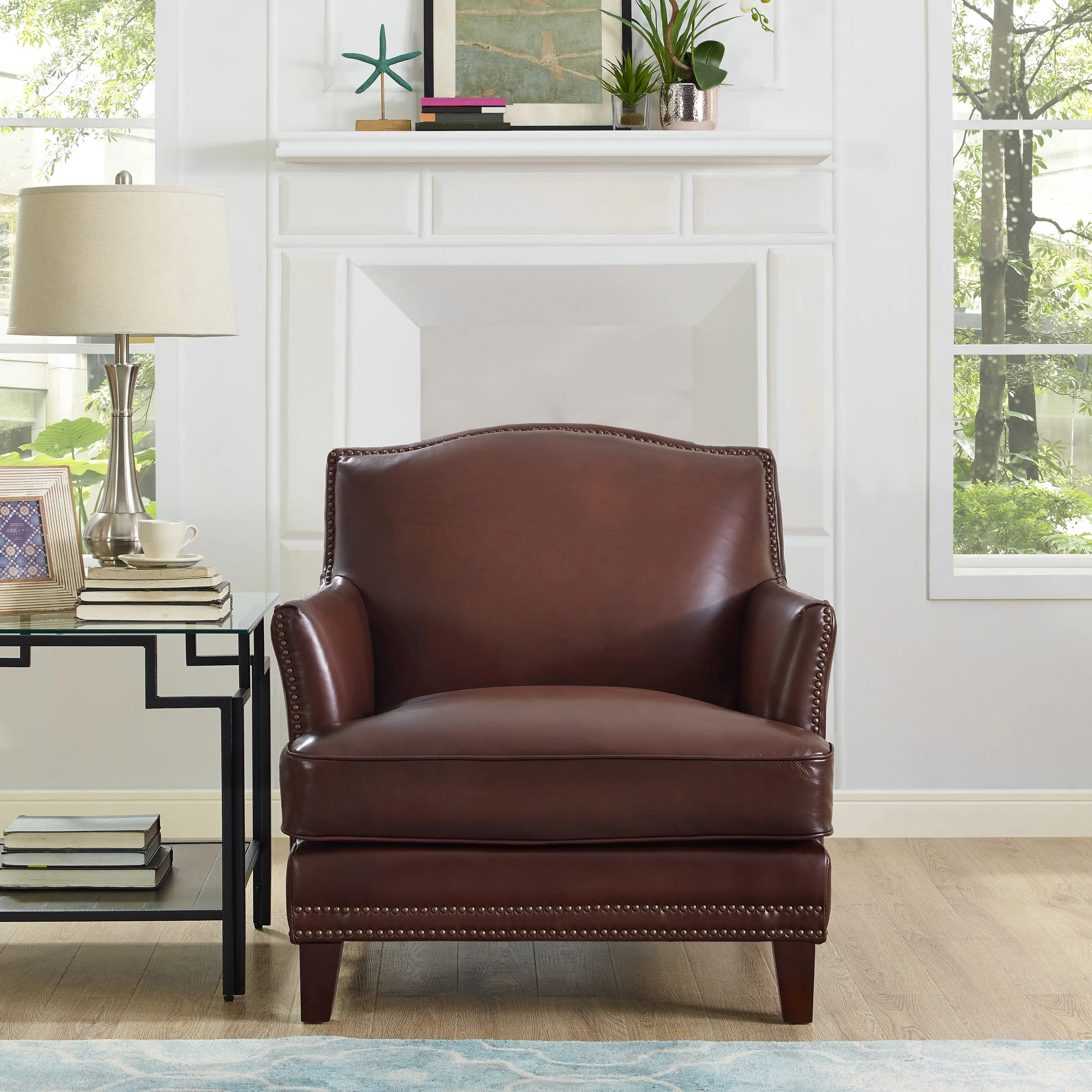 6589-10-1866A Manchester Brown Leather Chair sku 6589-10-1866A