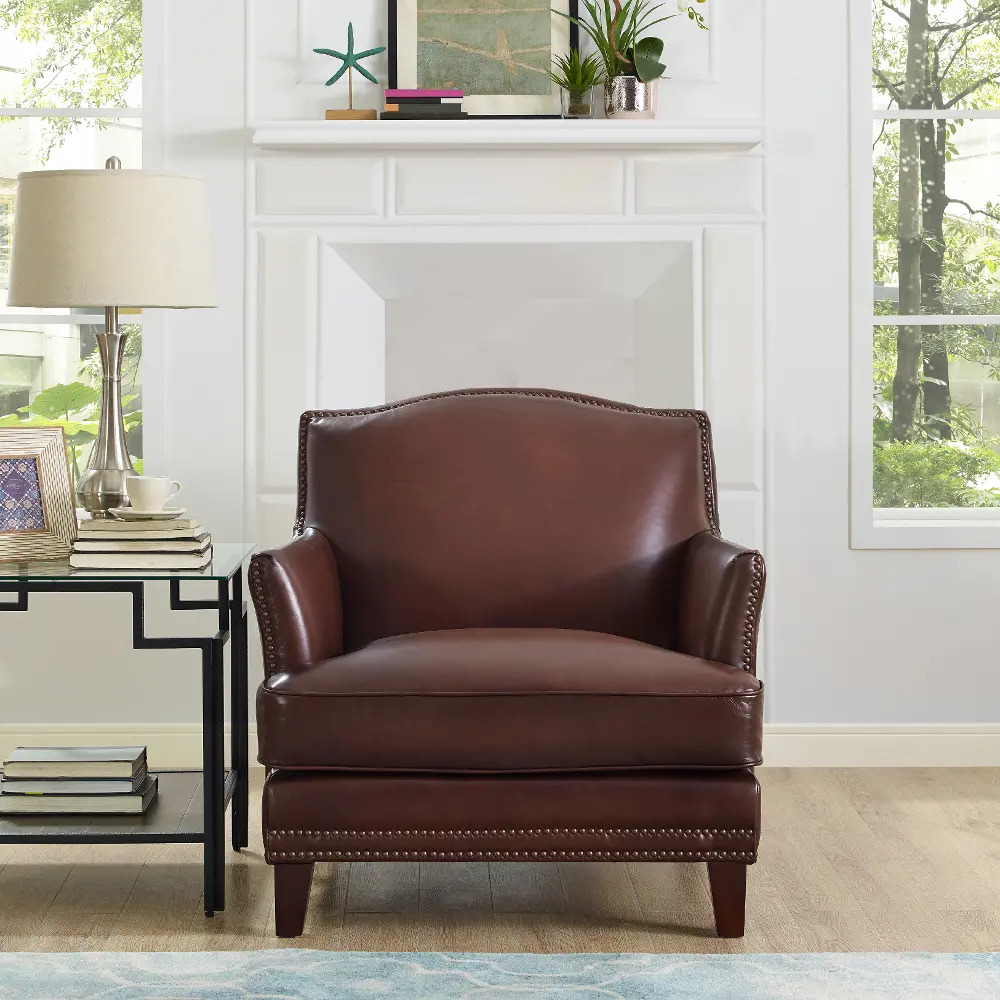 Manchester Brown Leather Chair-1