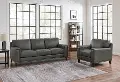 Harper Gray Leather 2 Piece Living Room Set - Sofa & Chair - Amax Leather