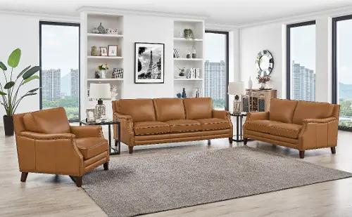 3 piece leather living room set discount