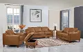 Ballari Cognac Brown Leather 4 Piece Living Room Set - Amax Leather