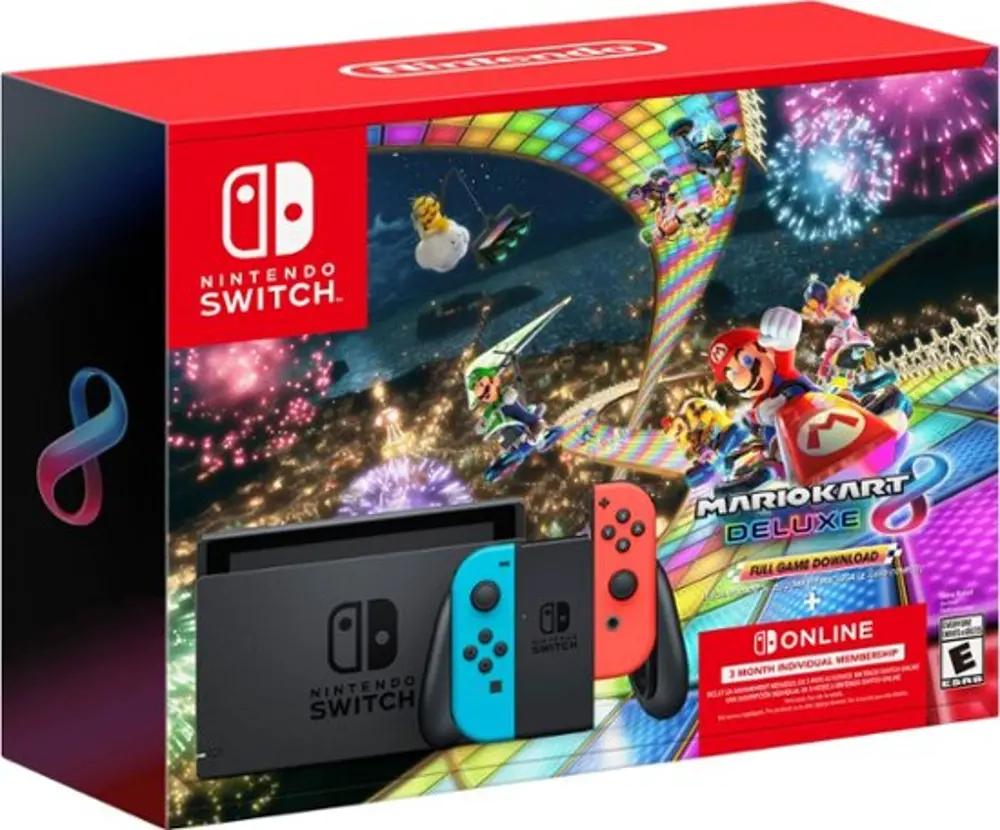 SWI/HRDWR_MK8_B/R Nintendo Switch + Neon Joy-Con + Mario Kart 8 Deluxe (GameDownload)-1