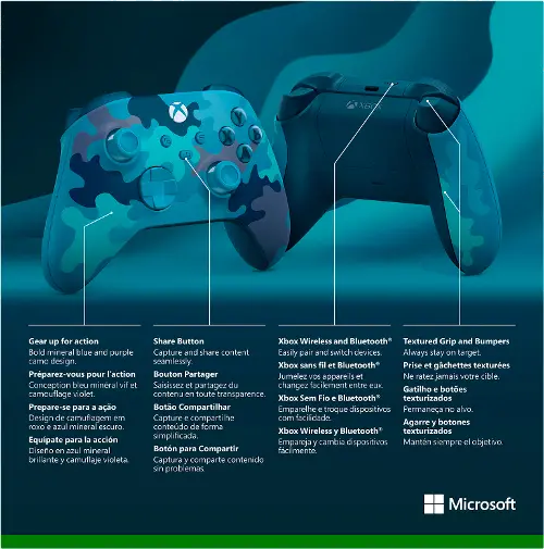 Microsoft Xbox Wireless Controller Lunar Shift - Wireless & Bluetooth  Connectivity - New Hybrid D-Pad - New Share Button - Featuring Textured  Grip 