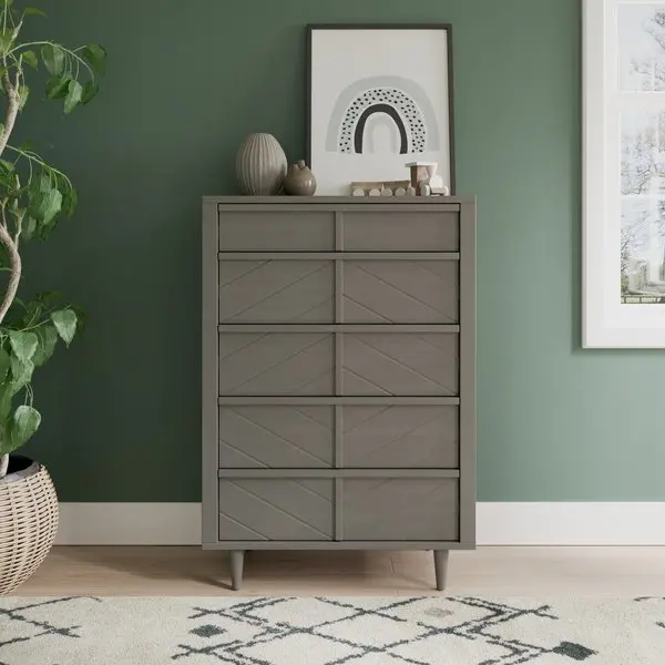 Surrey Hill Lunar Gray 5 Drawer Chest of Drawers