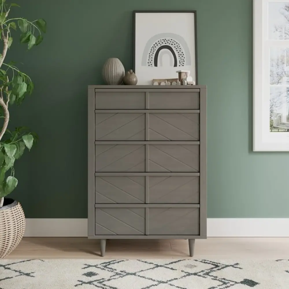 F07022.41 Surrey Hill Lunar Gray 5 Drawer Chest of Drawers-1