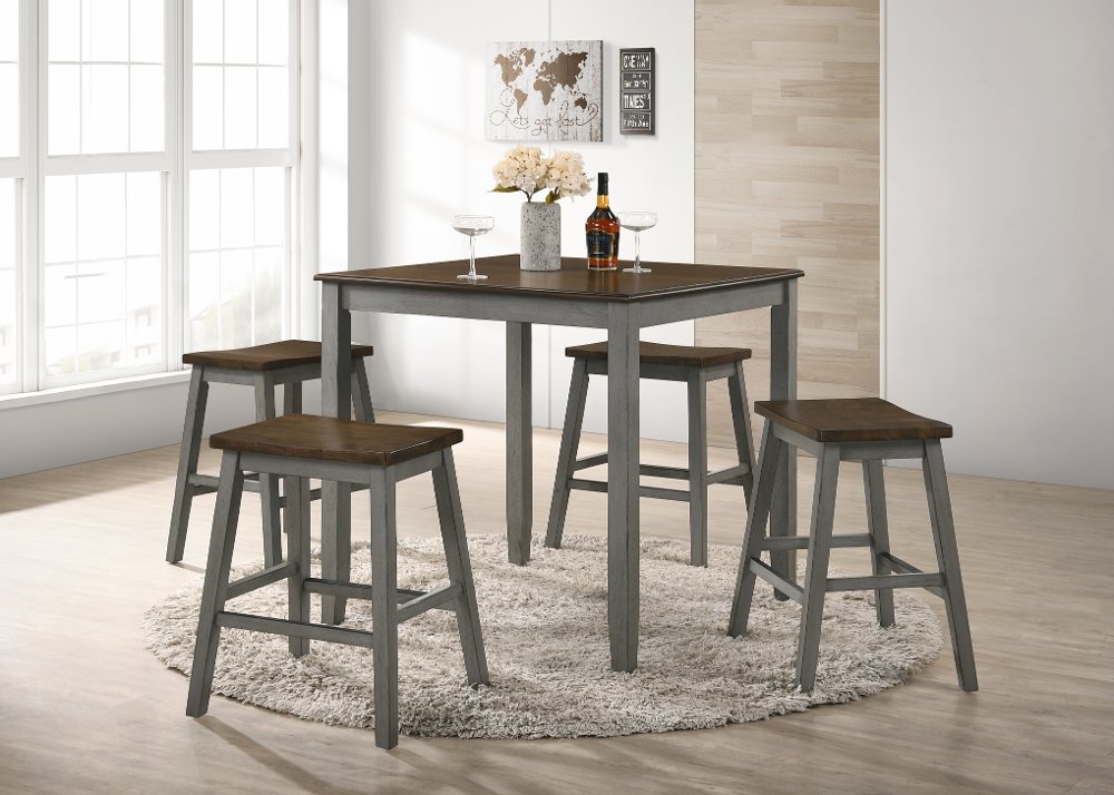 112898807 Silva Gray 5 Piece Counter Height Dining Set sku 112898807