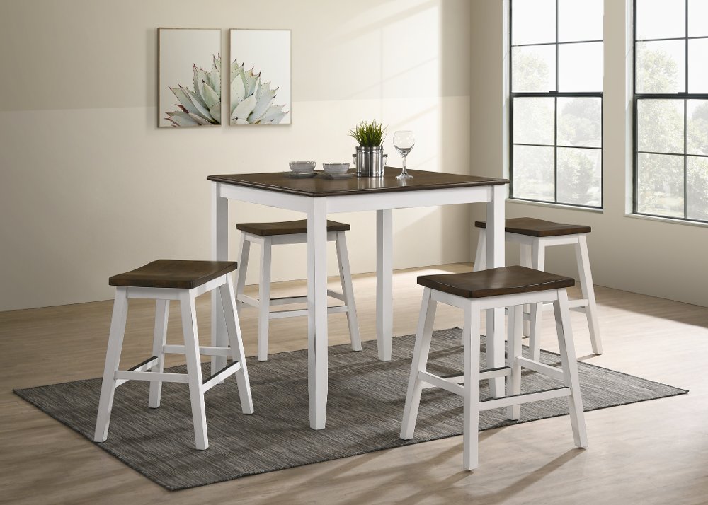 Silva White 5 Piece Counter Height Dining Set