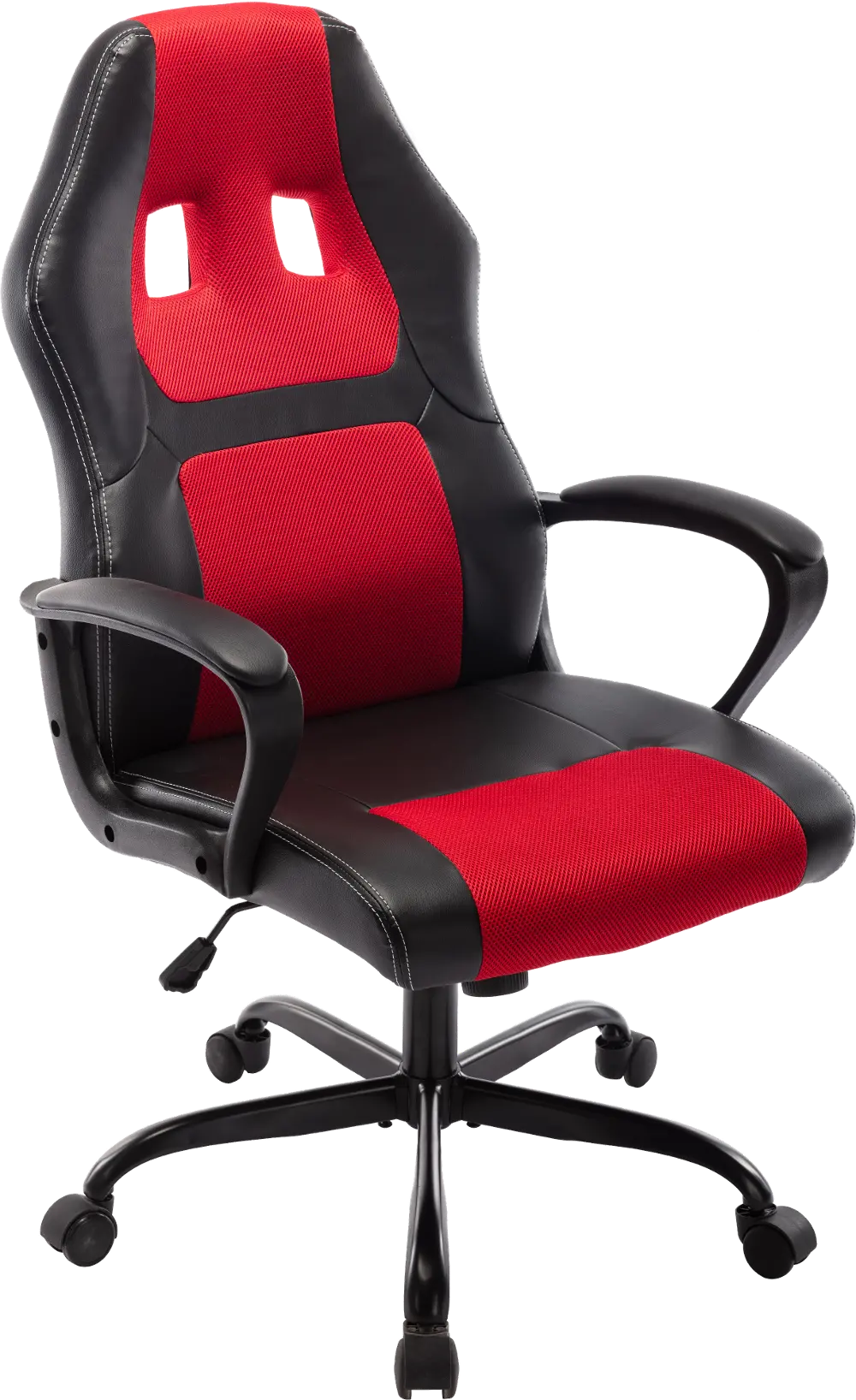 IDF-6022-RD Castro Modern Red Faux Leather Swivel Gaming Chair-1