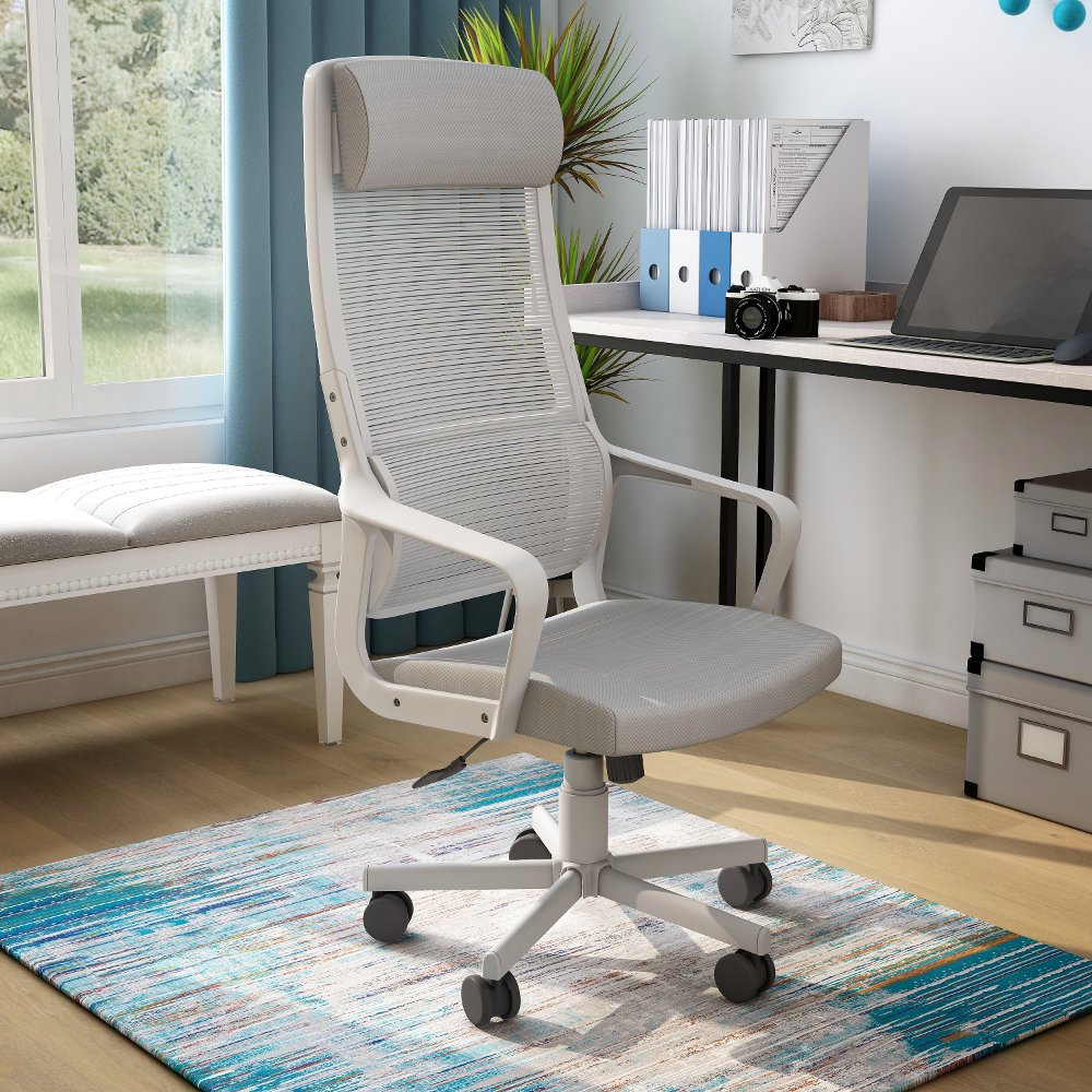 Tilah Metal and Mesh Gray Adjustable Office Chair