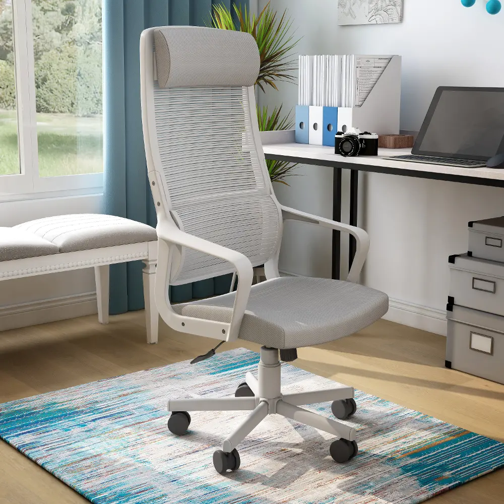IDF-6030-GY Tilah Metal and Mesh Gray Adjustable Office Chair-1
