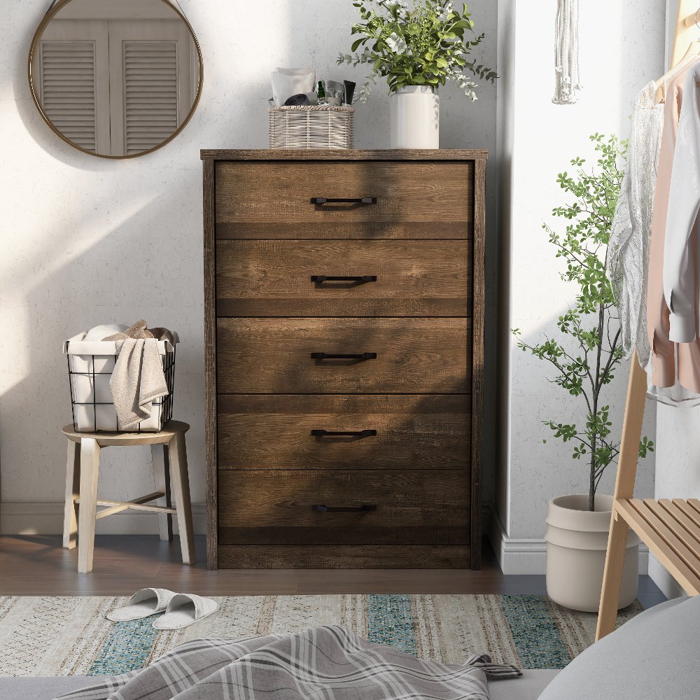 112898970 Kodo Walnut Brown Chest of Drawers sku 112898970